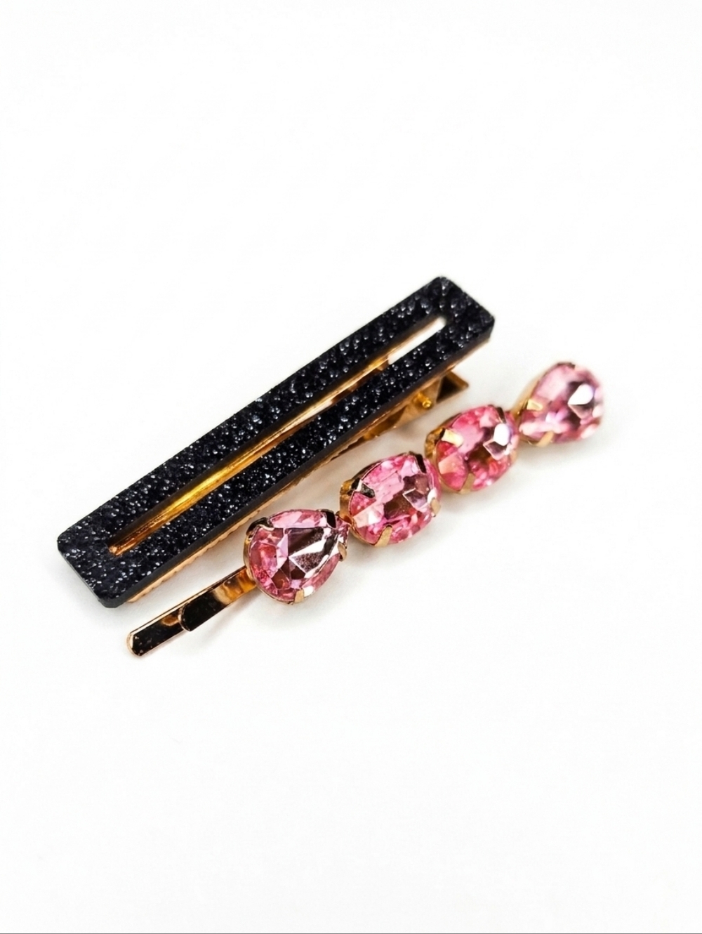 Free With Purchase 2 Pc Sparkle Hair Clips Gold, Pink, Black